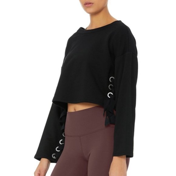 COPY - NWT Alo Yoga Suspension Cropped Pullover XS Black - Picture 5 of 8